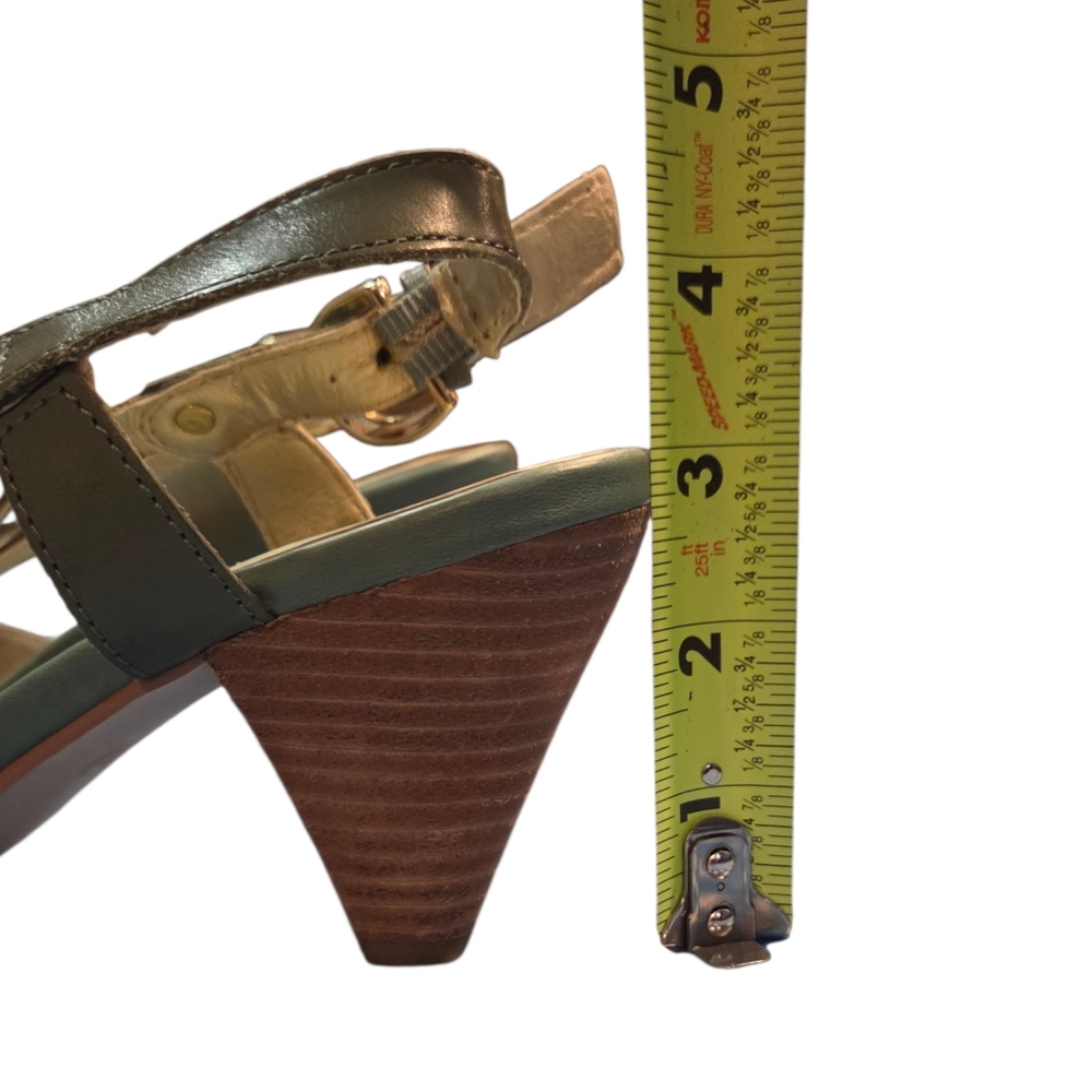 Seychelles - Olive Green Strappy Peep-toe Slingback 3" High Heels Sandals - Picture 10 of 10